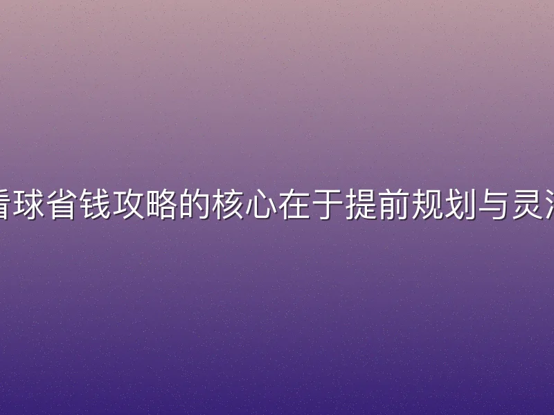 美国看球省钱攻略的核心在于提前规划与灵活选择